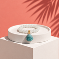 White Burma Jade with Blue Buddha Pendant