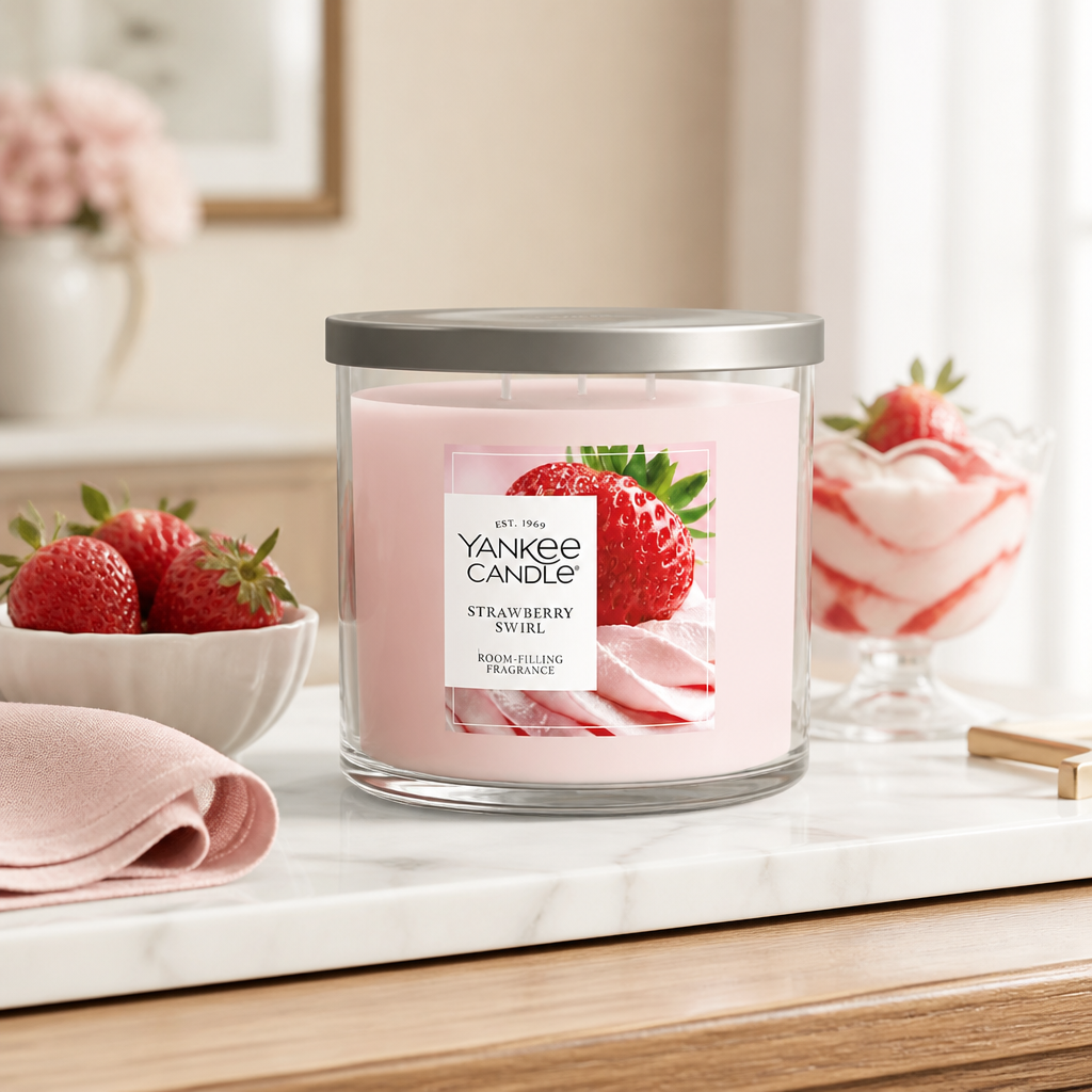 Strawberry Swirl 3 Wick Candle