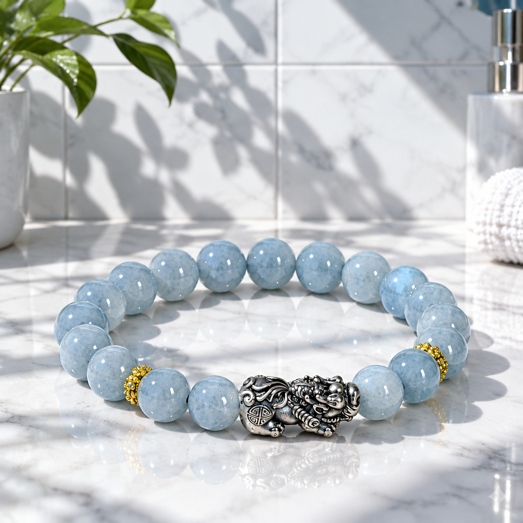 Blue Jade Prosperity Pixiu Bracelet